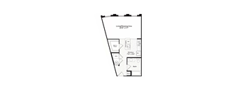 Studio 1 bath Anchor 2 Floor Plan at Harbor Pointe, New Jersey