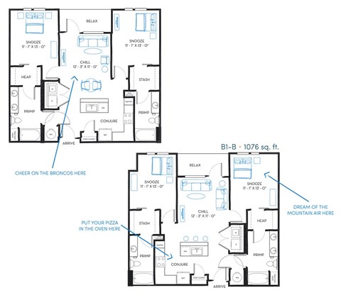 2 bed 2 bath B1 Floor Plan at Regatta Sloans Lake, Denver, CO