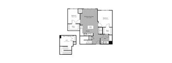a floor plan of a bedroom apartment at West 130, West Hempstead New York