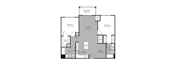 a floor plan of a bedroom apartment at West 130, West Hempstead, NY