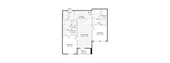 A black and white image of a floor plan for a house.