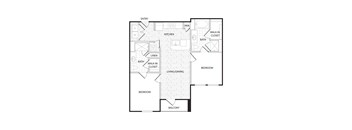 A black and white image of a house floor plan.