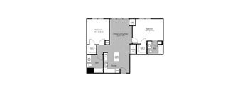 bedroom floor plan | the madison at ballston station at Metro 303, Hempstead