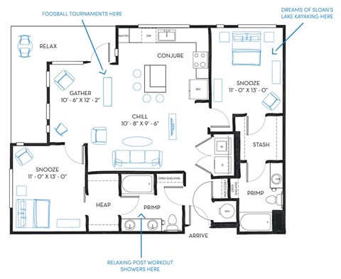 2 bed 2 bath B3 Floor Plan at Regatta Sloans Lake, Colorado