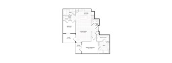 A black and white image of a house floor plan.