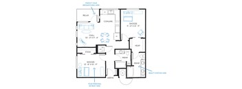 2 bed 2 bath B4A Floor Plan at Regatta Sloans Lake, Colorado, 80204
