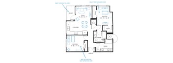 2 bed 2 bath B4B Floor Plan at Regatta Sloans Lake, Denver, CO 80204