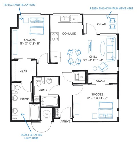 2 bed 2 bath B4C Floor Plan at Regatta Sloans Lake, Denver, CO