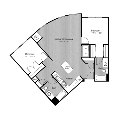 bedroom floor plan | the madison at ballston station at Metro 303, Hempstead, NY 11550