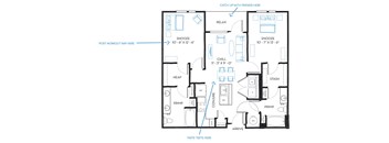 2 bed 2 bath B5A Floor Plan at Regatta Sloans Lake, Denver, 80204