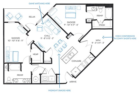 2 bed 2 bath B6A Floor Plan at Regatta Sloans Lake, Denver Colorado