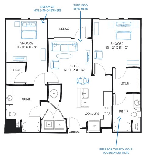 2 bed 2 bath B7 Floor Plan at Regatta Sloans Lake, Colorado, 80204
