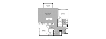 a floor plan of a bedroom apartment at West 130, West Hempstead