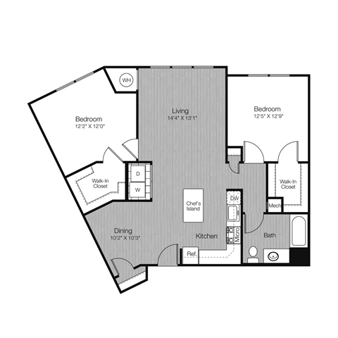 bedroom floor plan | the madison at ballston station at West 130, New York