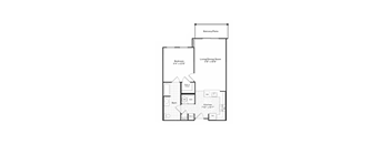 1 bed 1 bath Beacon 1 Floor Plan at Harbor Pointe, New Jersey, 07002