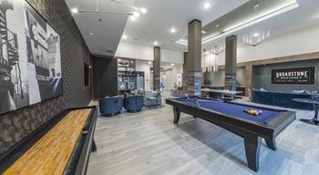 Shuffleboard And Billiards Table at The Bridge at McKinney, Texas