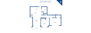 a floor plan of dogwood 2 bed 1 bath