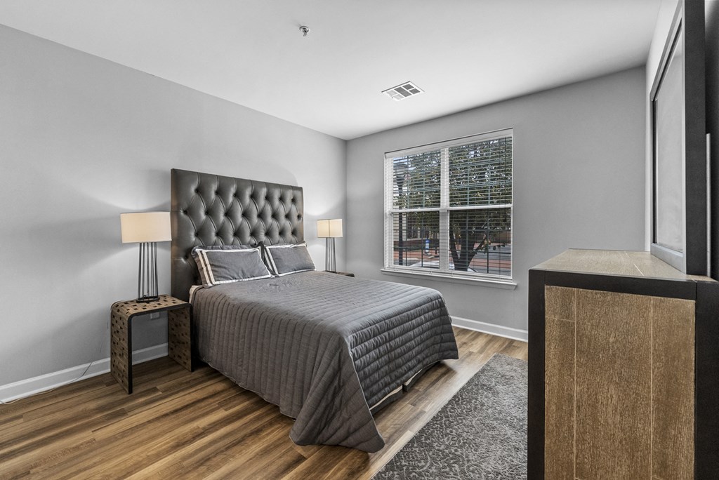 Bedroom With Expansive Windows at Harbor Pointe, Bayonne, NJ, 07002