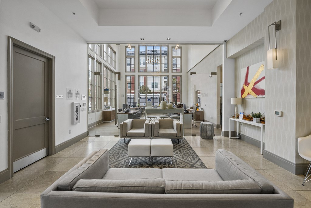 a view of the office from the lobby at Harbor Pointe, Bayonne, New Jersey