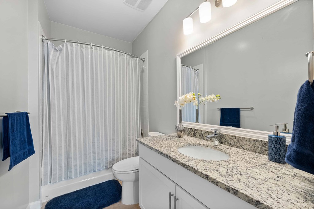 Bathroom With Vanity Lights at The Lena, New Jersey