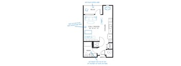 Studio 1 bath S2 Floor Plan at Regatta Sloans Lake, Denver, CO 80204
