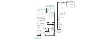 Studio 1 bath S4A Floor Plan at Regatta Sloans Lake, Denver Colorado