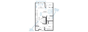 Studio 1 bath S5 Floor Plan at Regatta Sloans Lake, Colorado
