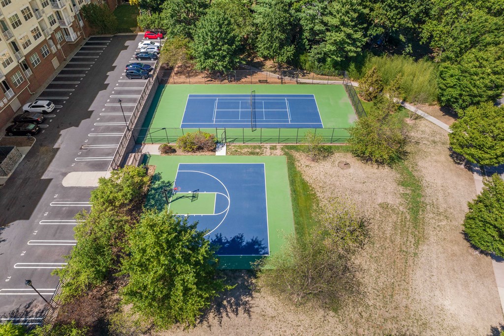 a view of the tennis court from the top of the building  at The Lena, New Jersey
