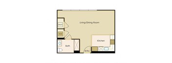 Studio Floor Plan at 222 Saratoga, Maryland, 21202