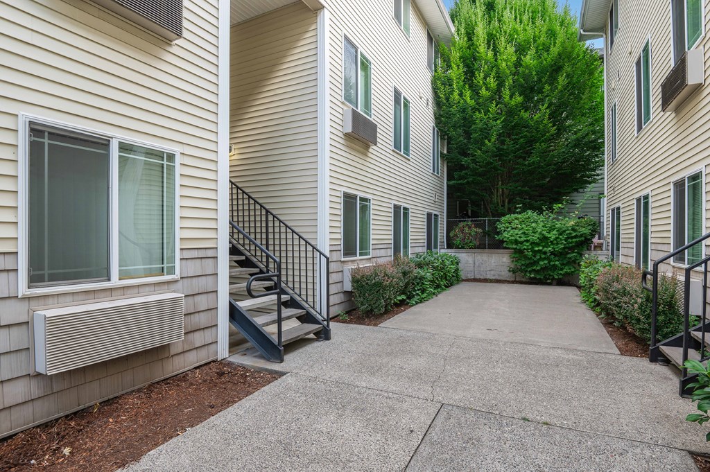 our apartments offer a walkway to the entrance