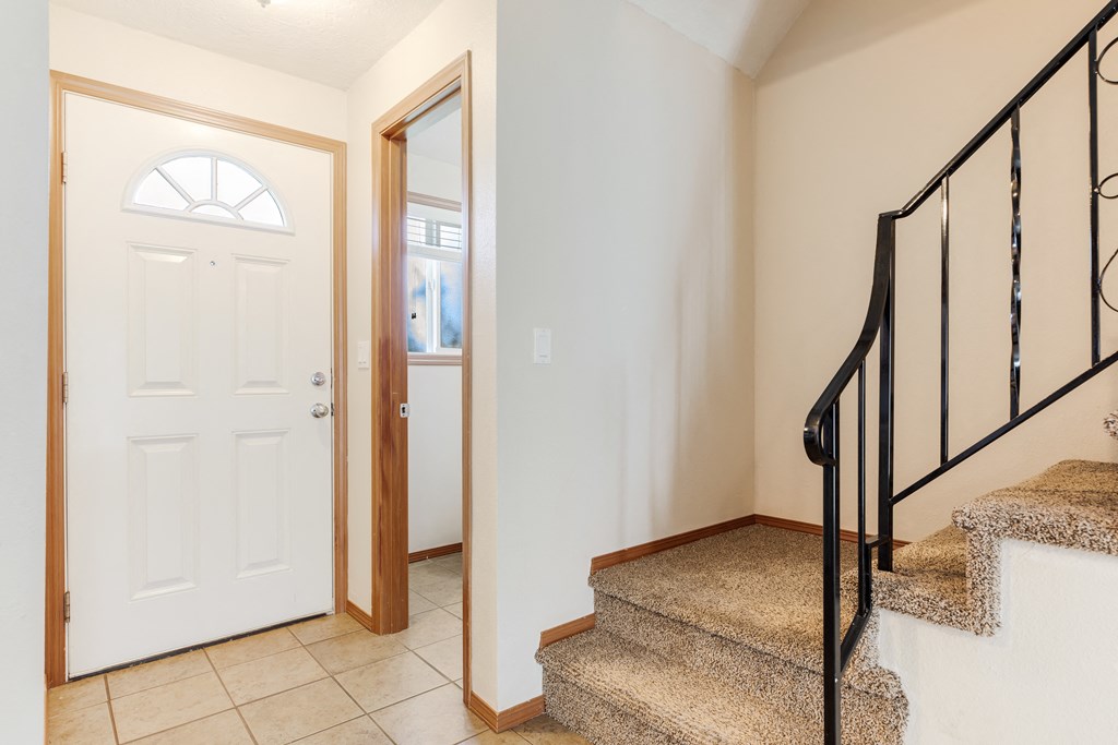 stairs and entry way