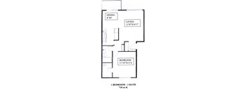 1 Bedroom 1 Bathroom Floor Plan