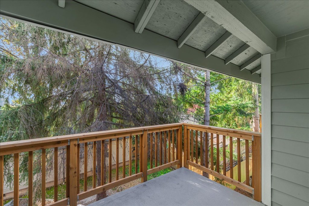 Cascade Woods balcony overlooking trees