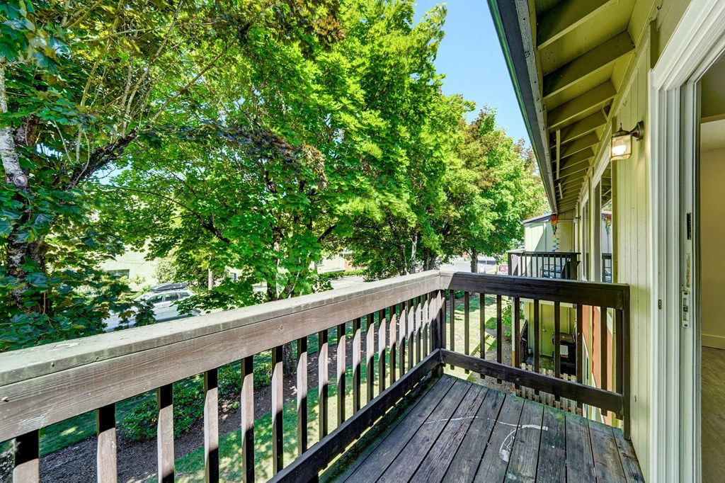 take in the view from the balcony