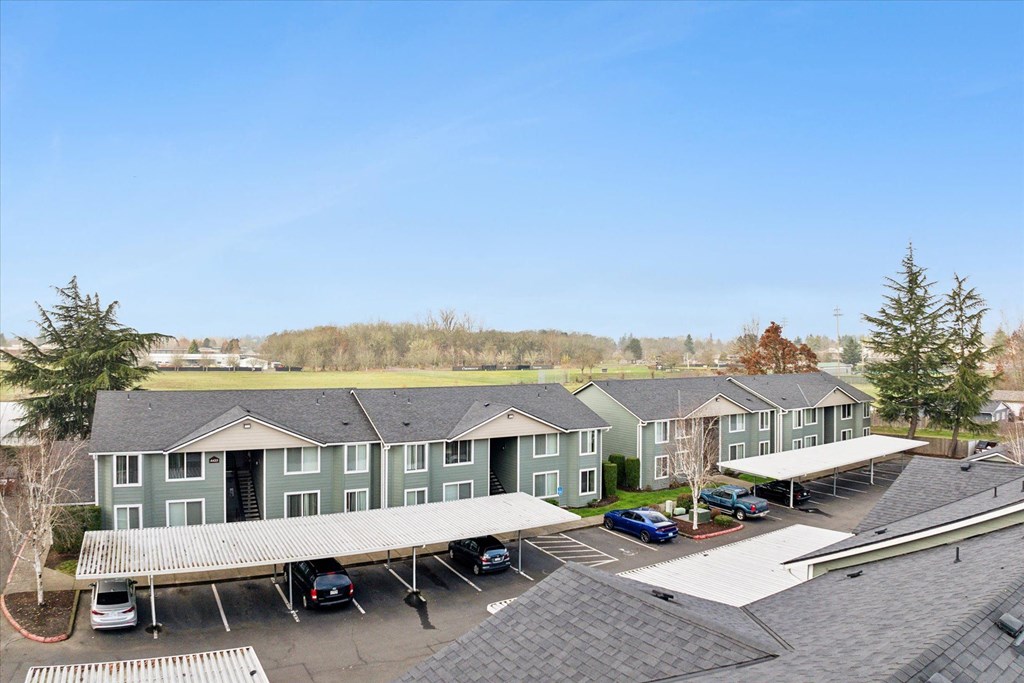 Oak Park Village Apartments Parking lot Aerial view
