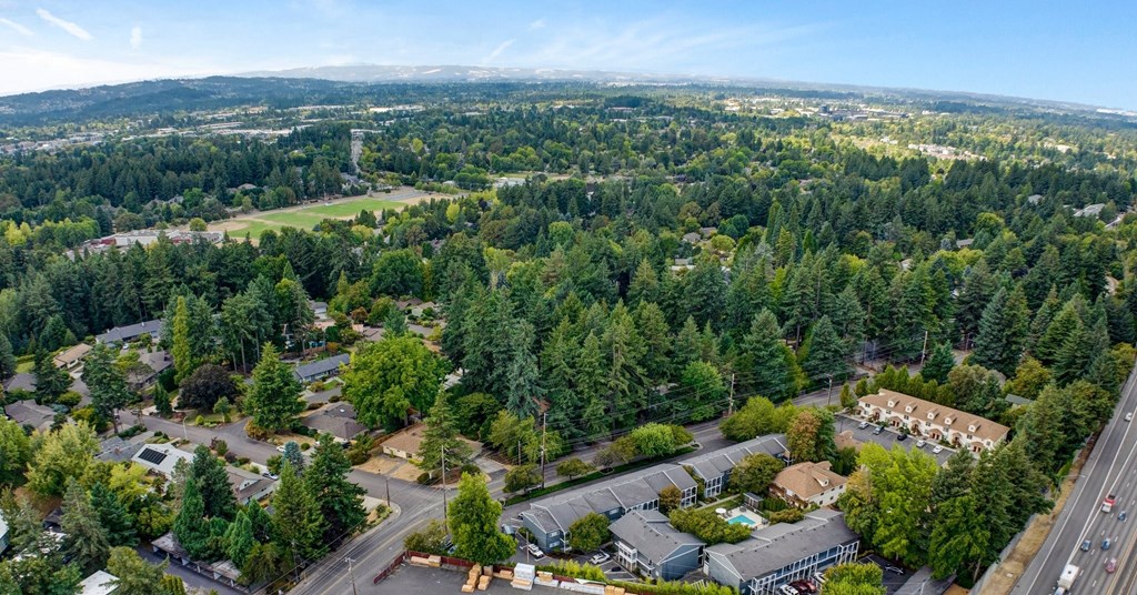 aerial view Sunset Station Apartments Portland Oregon 