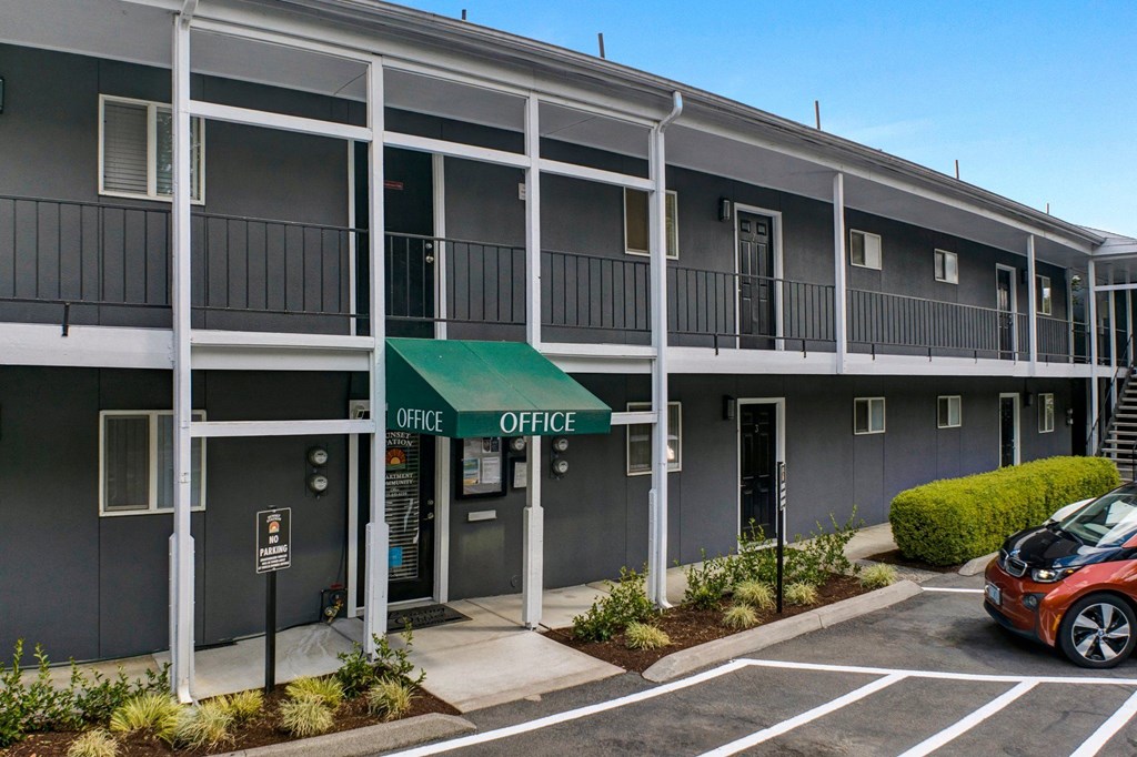 our apartments offer a parking lot for your car Sunset Station Apartments Portland Oregon 