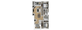 a floor plan of a 1 bedroom apartment at the historic electric building in fort worth, tx