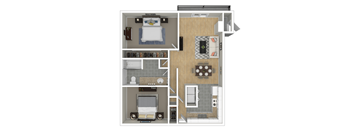 a floor plan of a two bedroom apartment with a bathroom and a balcony apartment