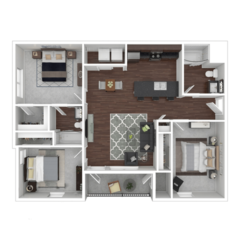 a floor plan of a 1 bedroom apartment