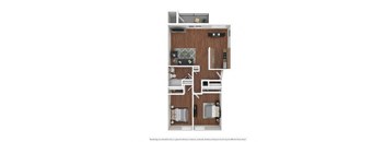 a floor plan of a furnished two bedroom apartment