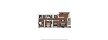 a floor plan of a furnished three bedroom apartment