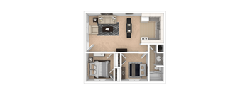 a floor plan of our studio apartments at university gardens