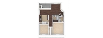 2 bedroom 2 bathroom Floorplan
