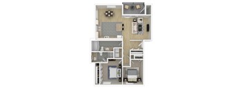 Two Bedroom Two bathroom floorplan