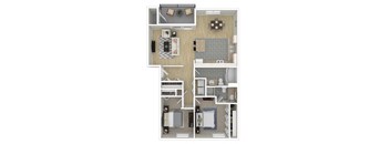 Two Bedroom Two bathroom floorplan