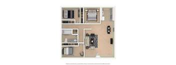 furnished three bedroom one bathroom apartment