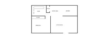 One bedroom one bathroom floorplan
