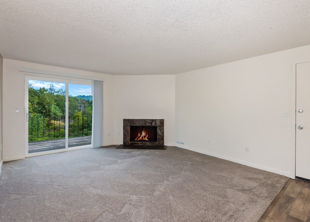 Creekside Commons Apartments Living Area with Fireplace