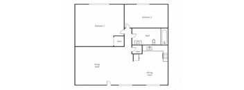 2 bedroom 1 bathroom floor plan